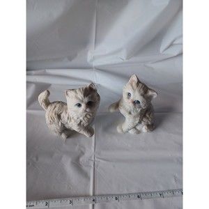 HOMCO Cats Home Interiors Fluffy White Figurine Persian Kittys O…